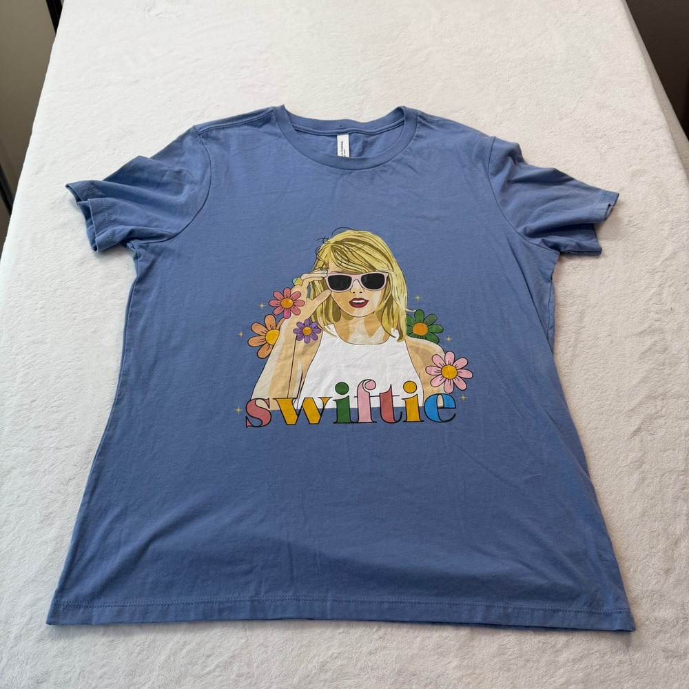 Bella Canvas Swiftie Graphic T-Shirt Womens Large Blue Good Taylor Swift Fan Tee